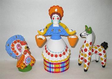 как нарисовать дымковскую игрушку даму