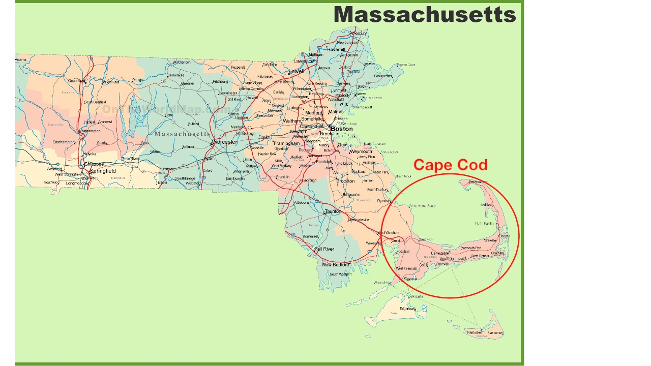 Map of Cape Cod Ontheworldmap.com