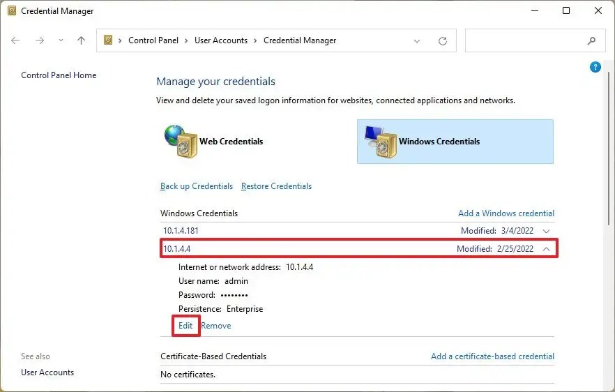 How to use Credential Manager on Windows 11 - Pureinfotech