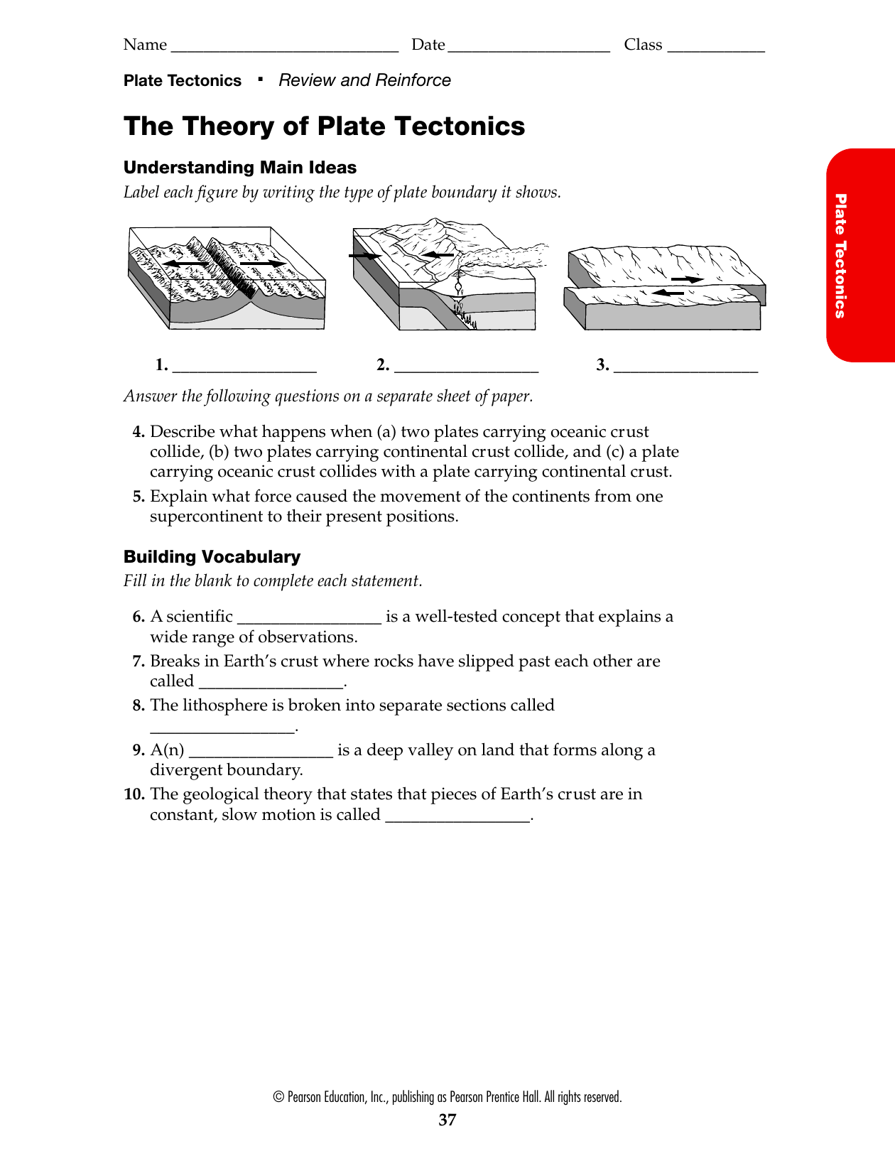 Plate Tectonics Study Guide ANSWER KEY PDF Scribd