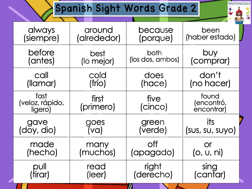 Spanish Vocabulary Lists (PDF) Extralanguages