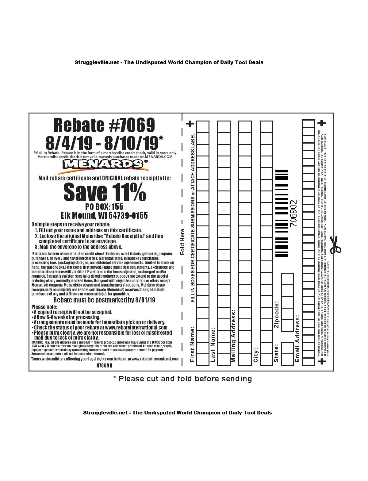 Menards Printable Rebate Form Customize and Print