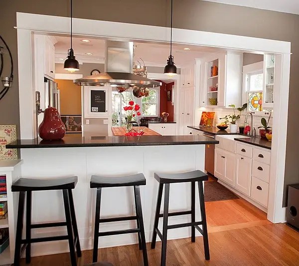 There is a fascinating history of the kitchen at core77 a brief history of kitchen design, part 1: Open Kitchen With Half Wall Brilliant Open Wall Between Kitchen And Living Room Of Half Dining The Idea For Opening Up Acnn Decor We Like Flow Openness Light