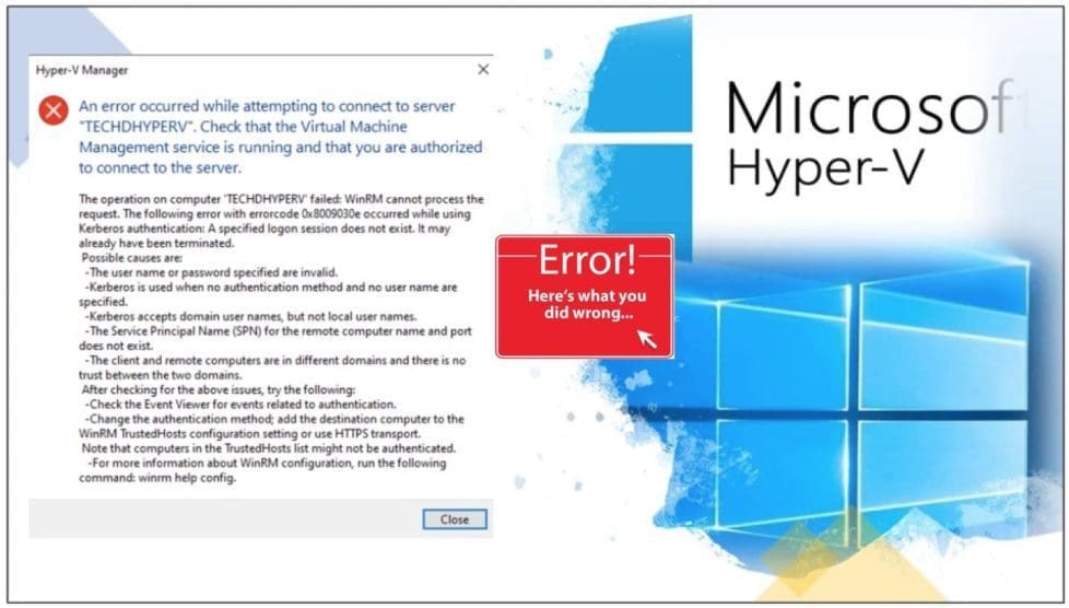 Check that the Virtual Machine Management service is.
