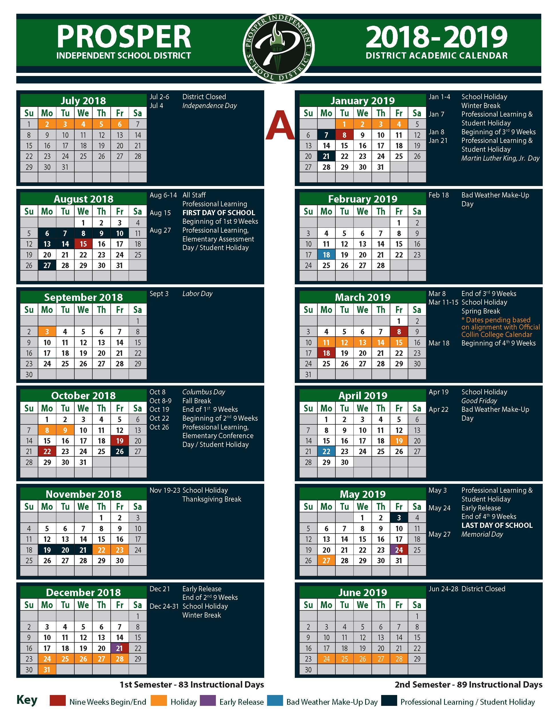 Prosper Isd Calendar 2024 25 Printable Calendars AT A GLANCE(06)