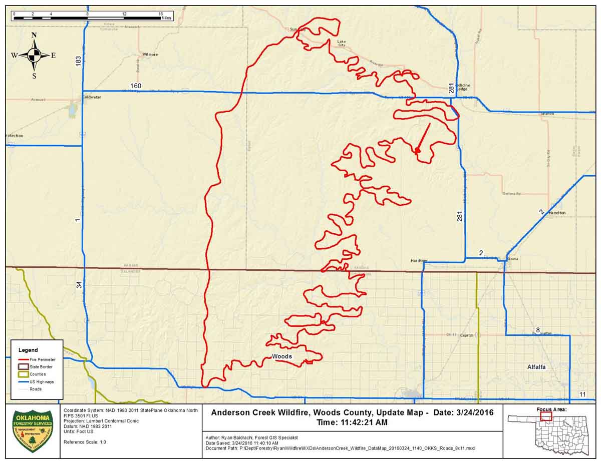 Grass Fires Char Kansas, Oklahoma NASA
