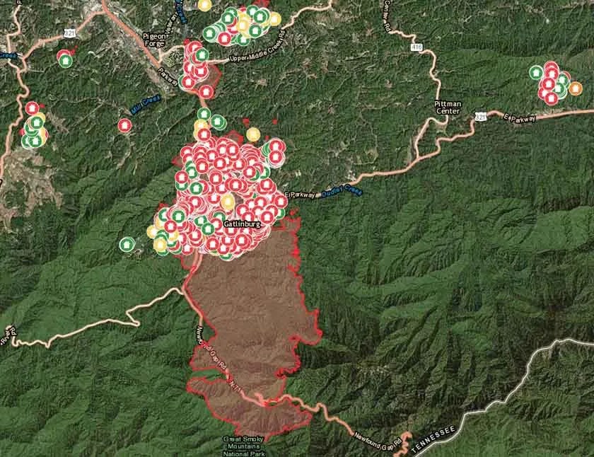 Interactive map shows Gatlinburg fire area wbir.com