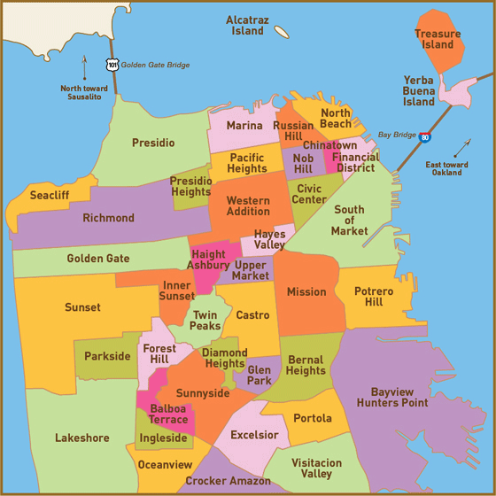 San Francisco Attractions Map Visit A City