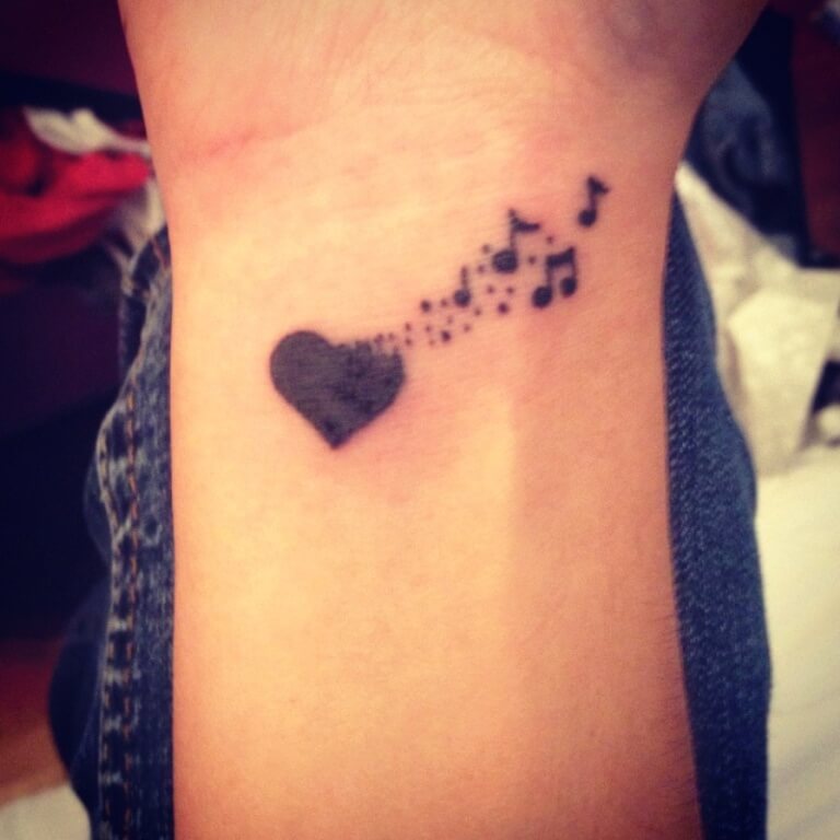 Black Music Heart Tattoo Design On Wrist – Entertainmentmesh 768_x_768_jpg