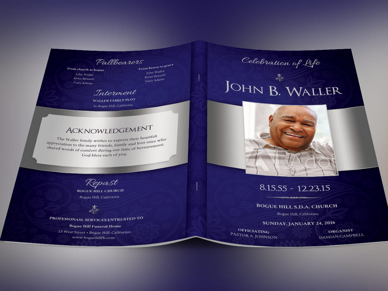 6 Dignity Funeral Program Publisher Template GraphicMule