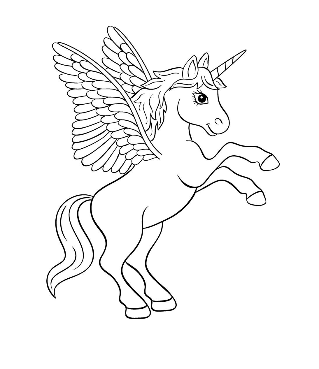 Kleurplaat Unicorn