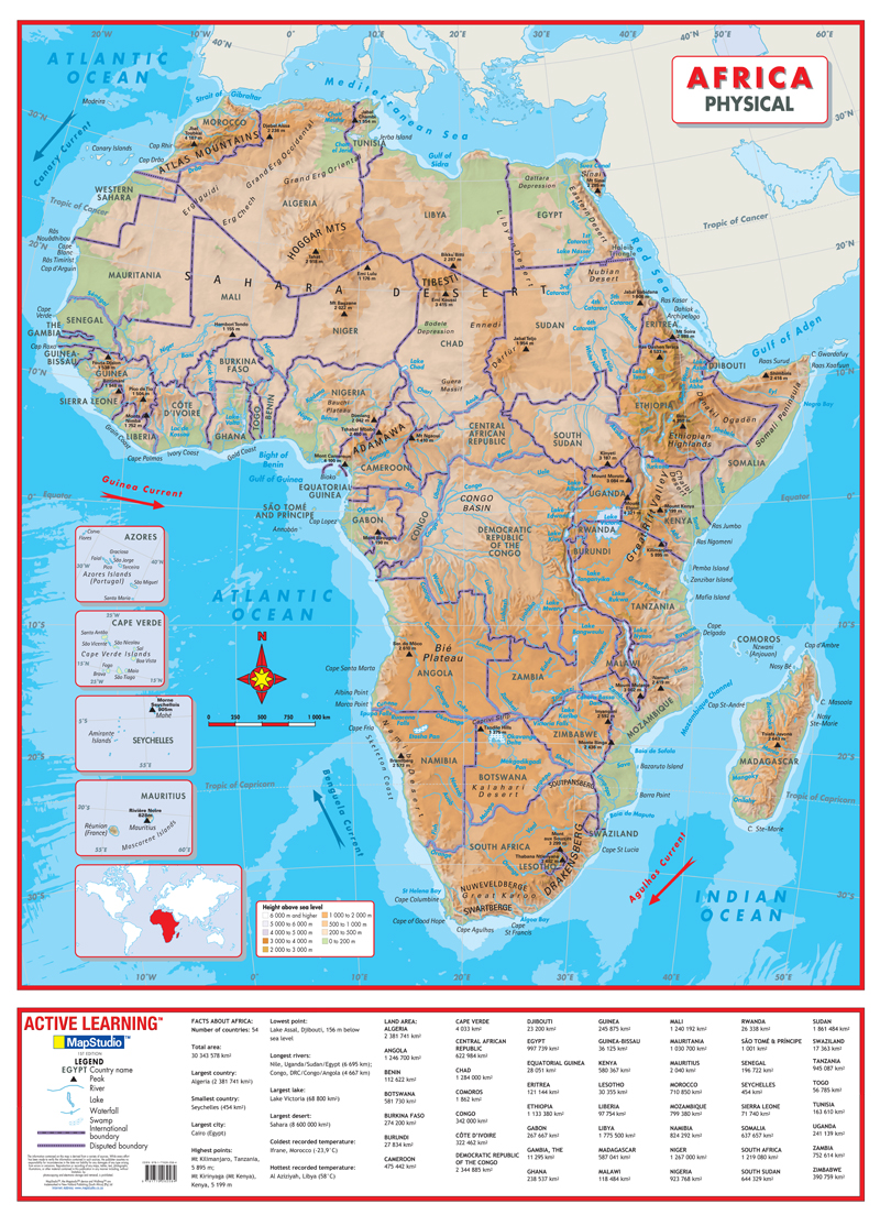 PHYSICAL MAP OF AFRICA Physical Features of Africa World.