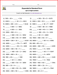 Webwelcome to our standard form to expanded form worksheets area. free printable math worksheets