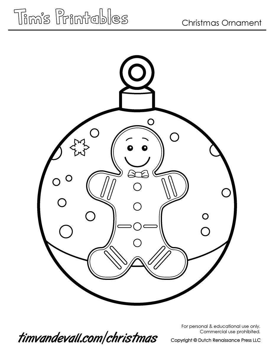 Free Printable Christmas Ornaments Coloring Pages