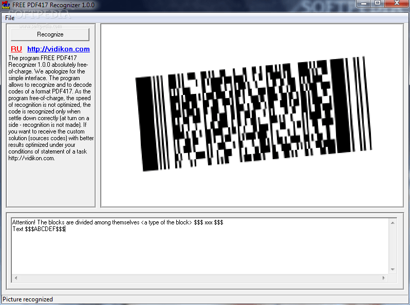 Driver S License Pdf417 Barcode Scanner