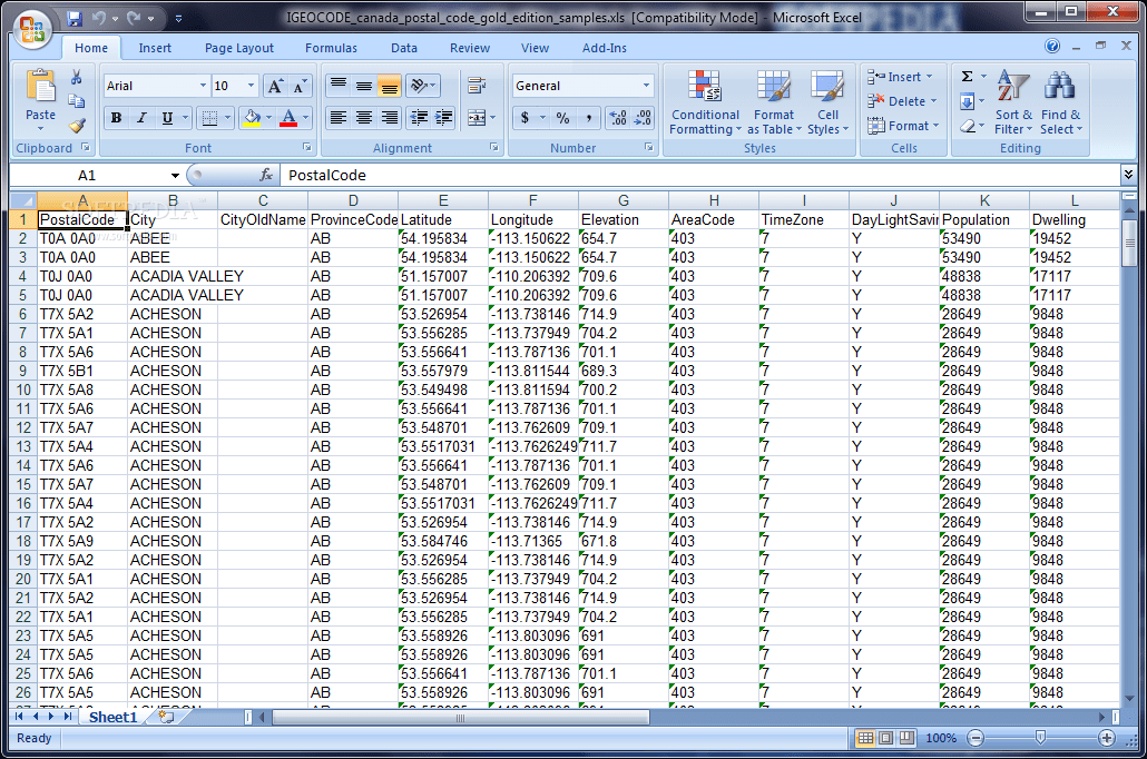 Free Postal Zip Codes