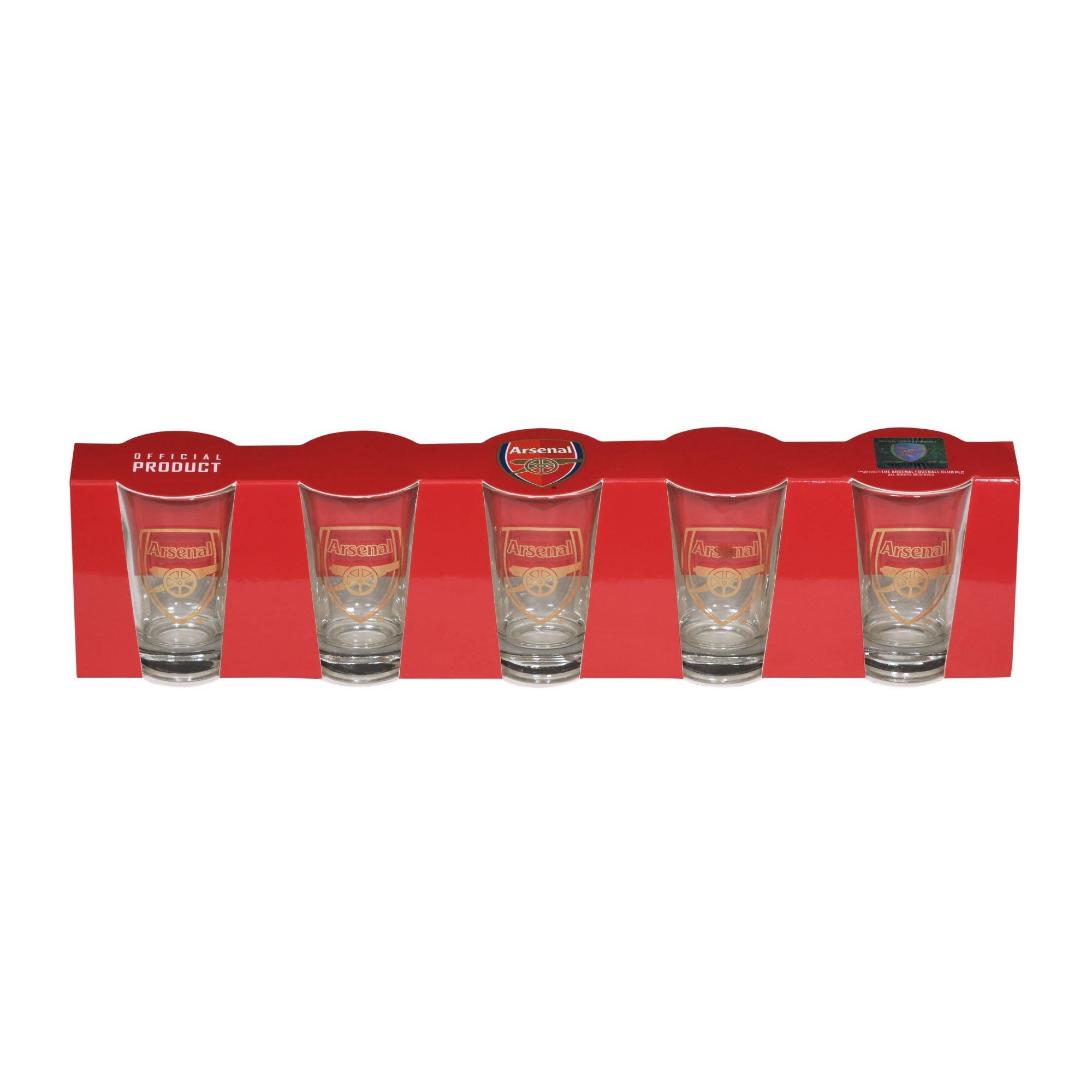 Arsenal 5 Pack of Shot Glasses Official Online Store