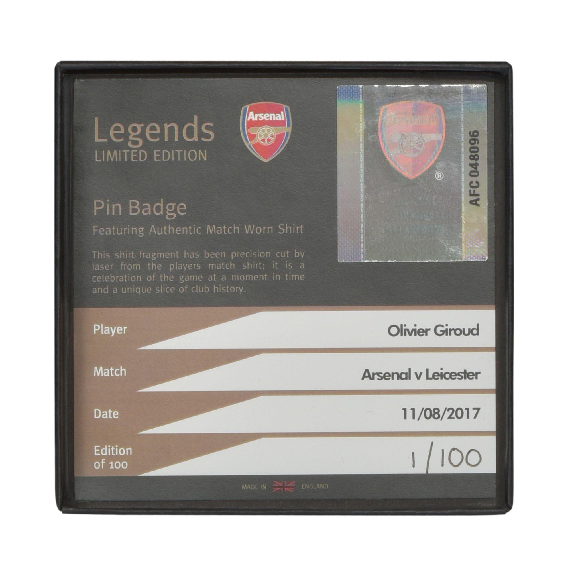 Arsenal Giroud Match Worn Shirt Pin Badge | Official ...