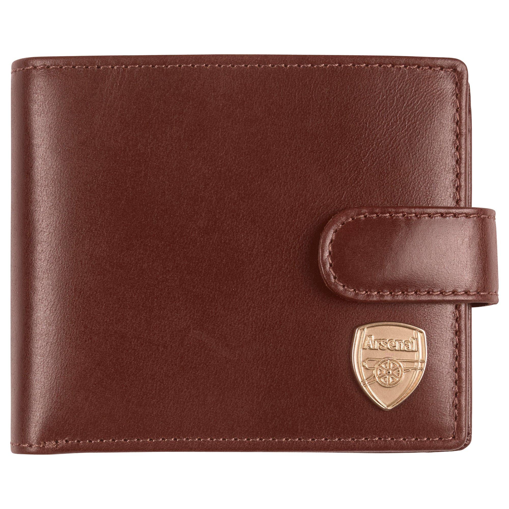 Arsenal Dark Brown Leather Wallet Official Online Store