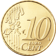 10 EuroCent Münzen der EULänder MDM Deutsche Münze