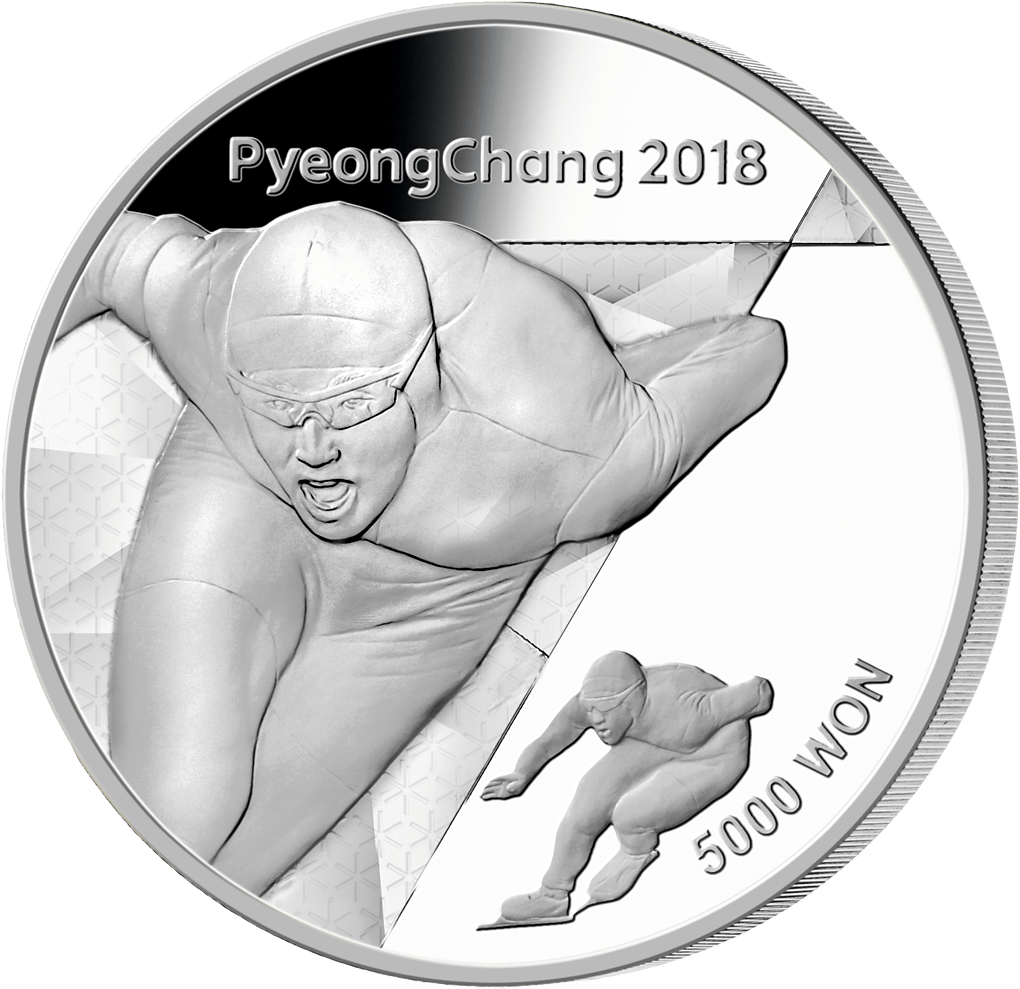 KomplettSatz Südkoreas Silbermünzen zu den Olympischen Spielen 2018