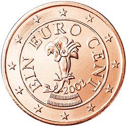 1 EuroCent Münzen der EULänder MDM