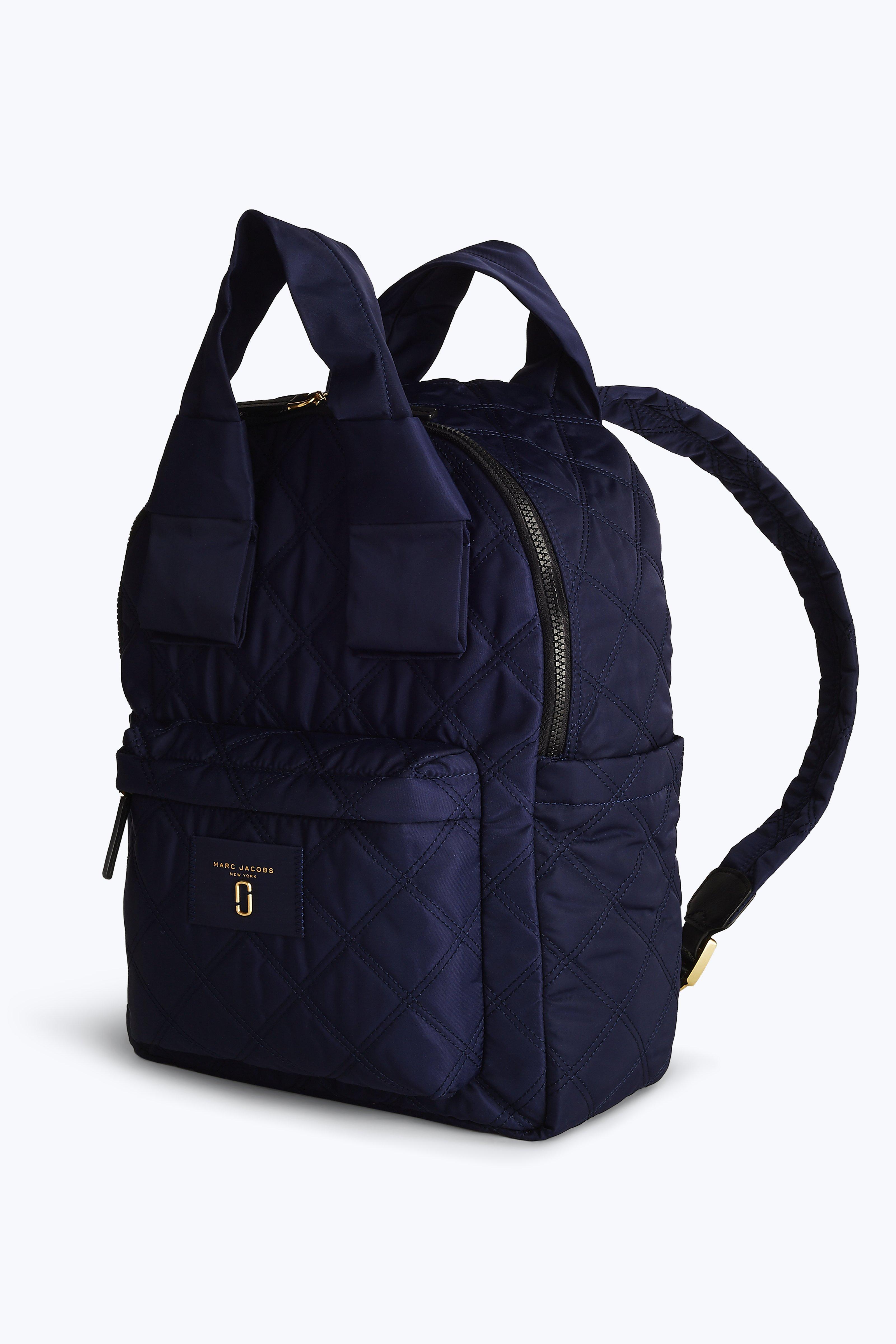MARC JACOBS KNOT LARGE QUILTED NYLON BACKPACK, MIDNIGHT BLUE ModeSens