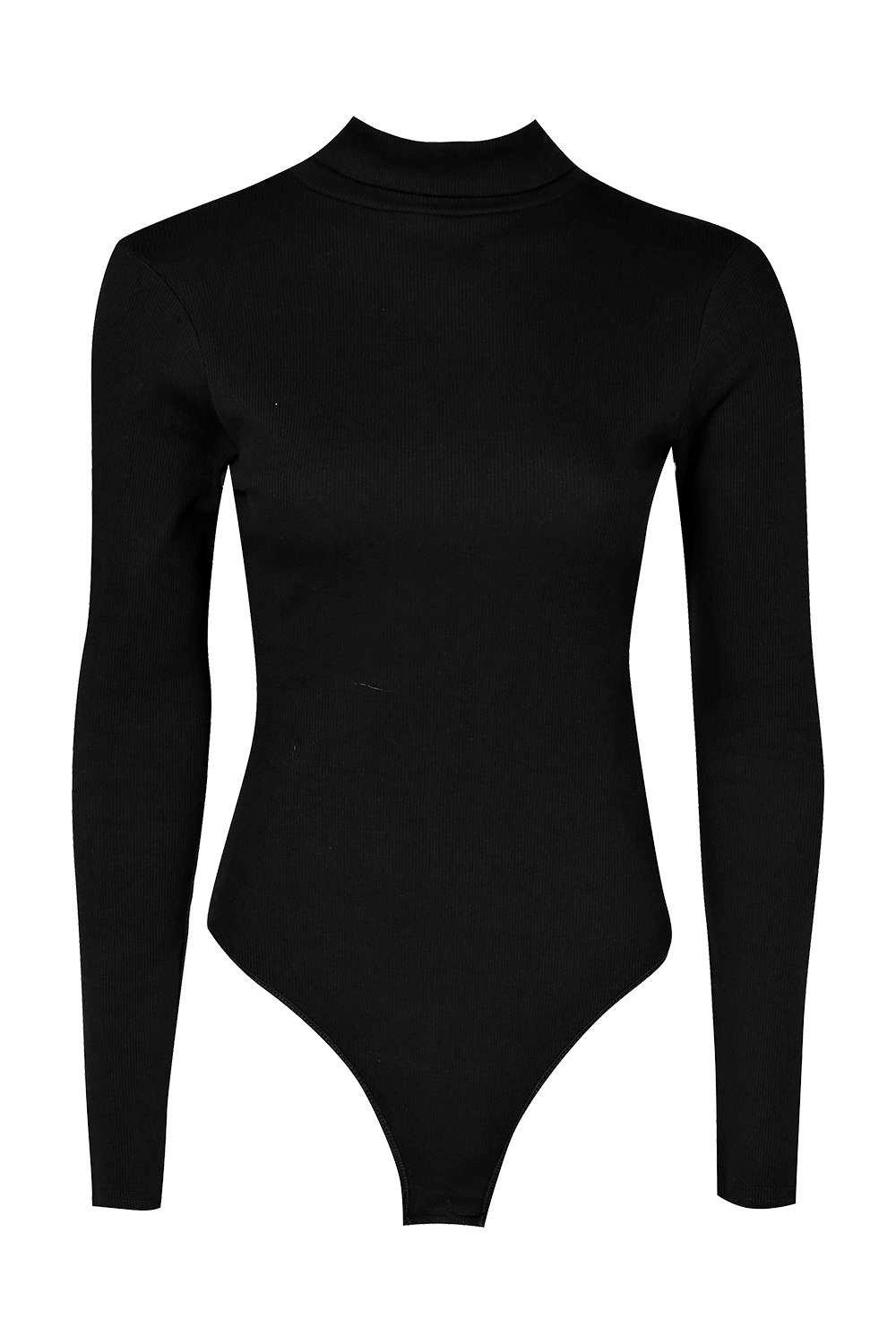 Boohoo Womens Lola Turtle Neck Rib Long Sleeve Bodysuit eBay