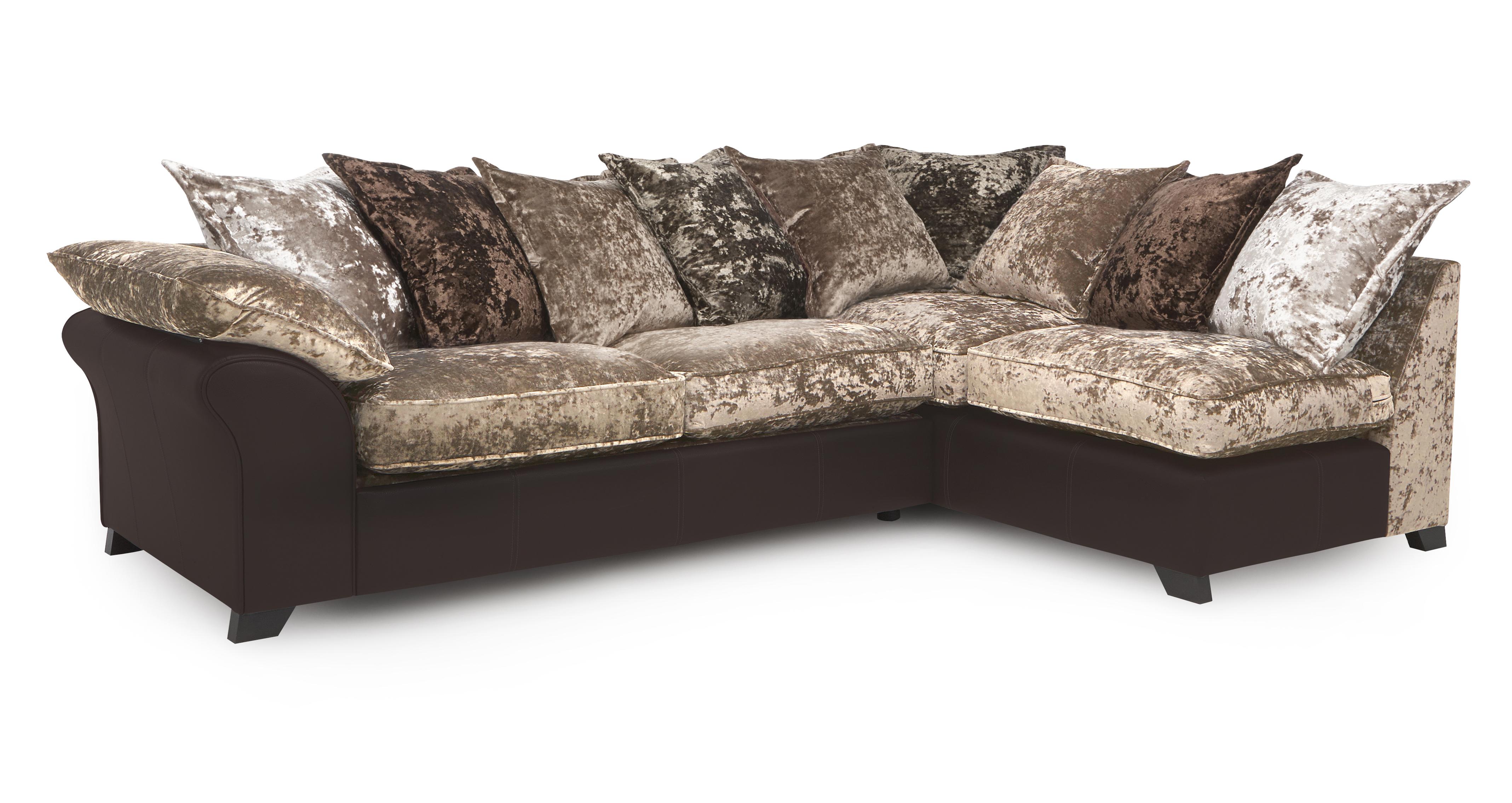 DFS Sequence Pillow Back Left Hand Facing Corner Sofa In Truffle