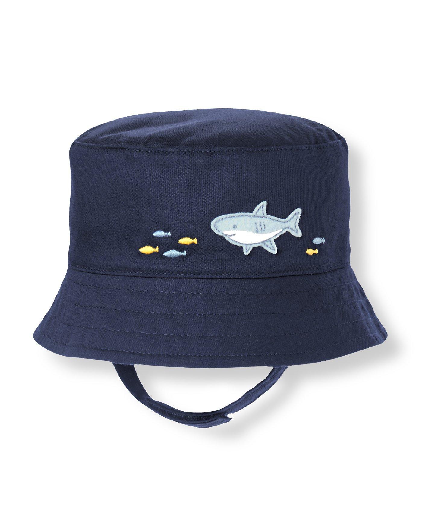 Baby Boy Peacoat Navy Shark Bedford Corduroy Bucket Hat at JanieandJack