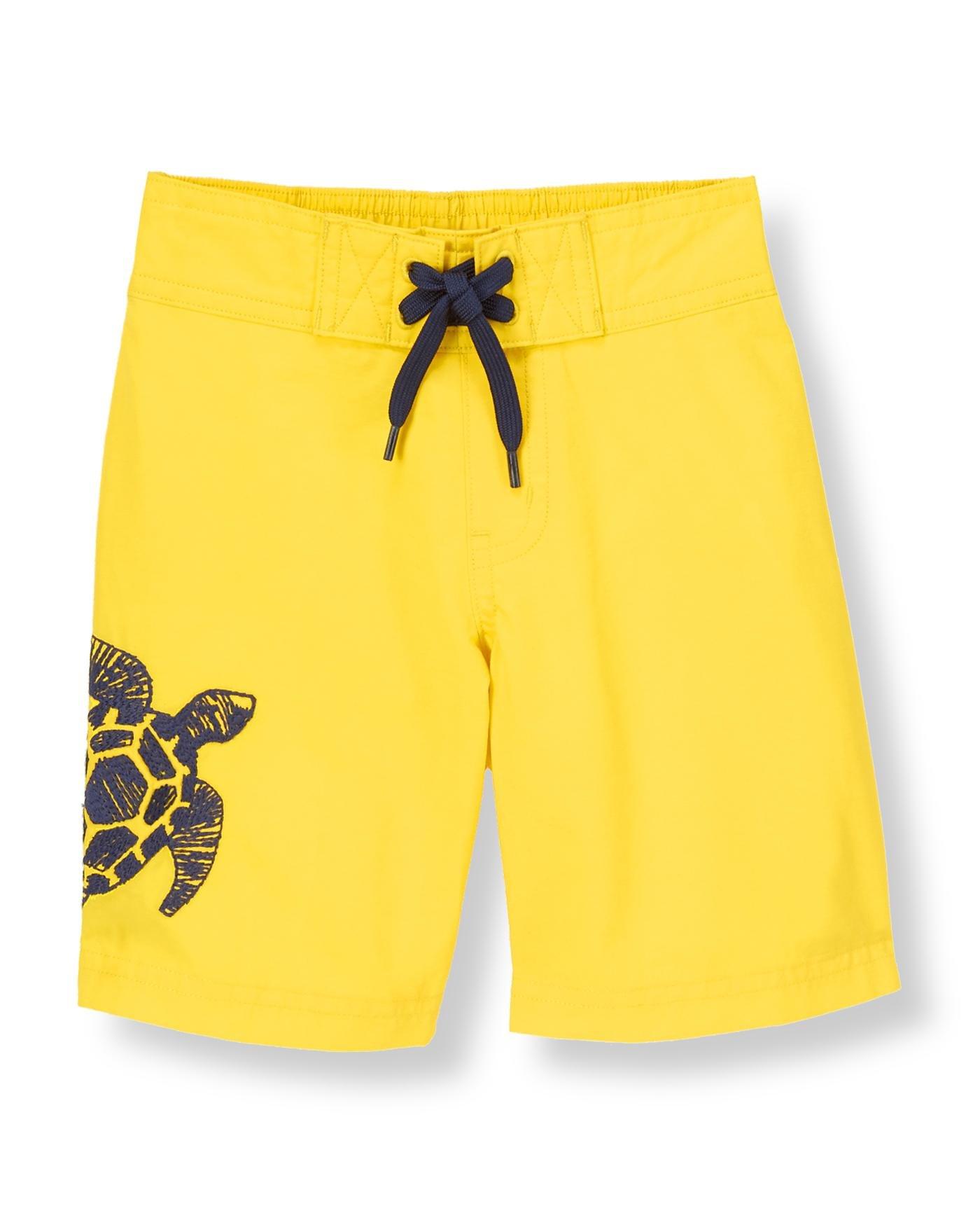 Bright Yellow Turtle Swim Trunk at JanieandJack