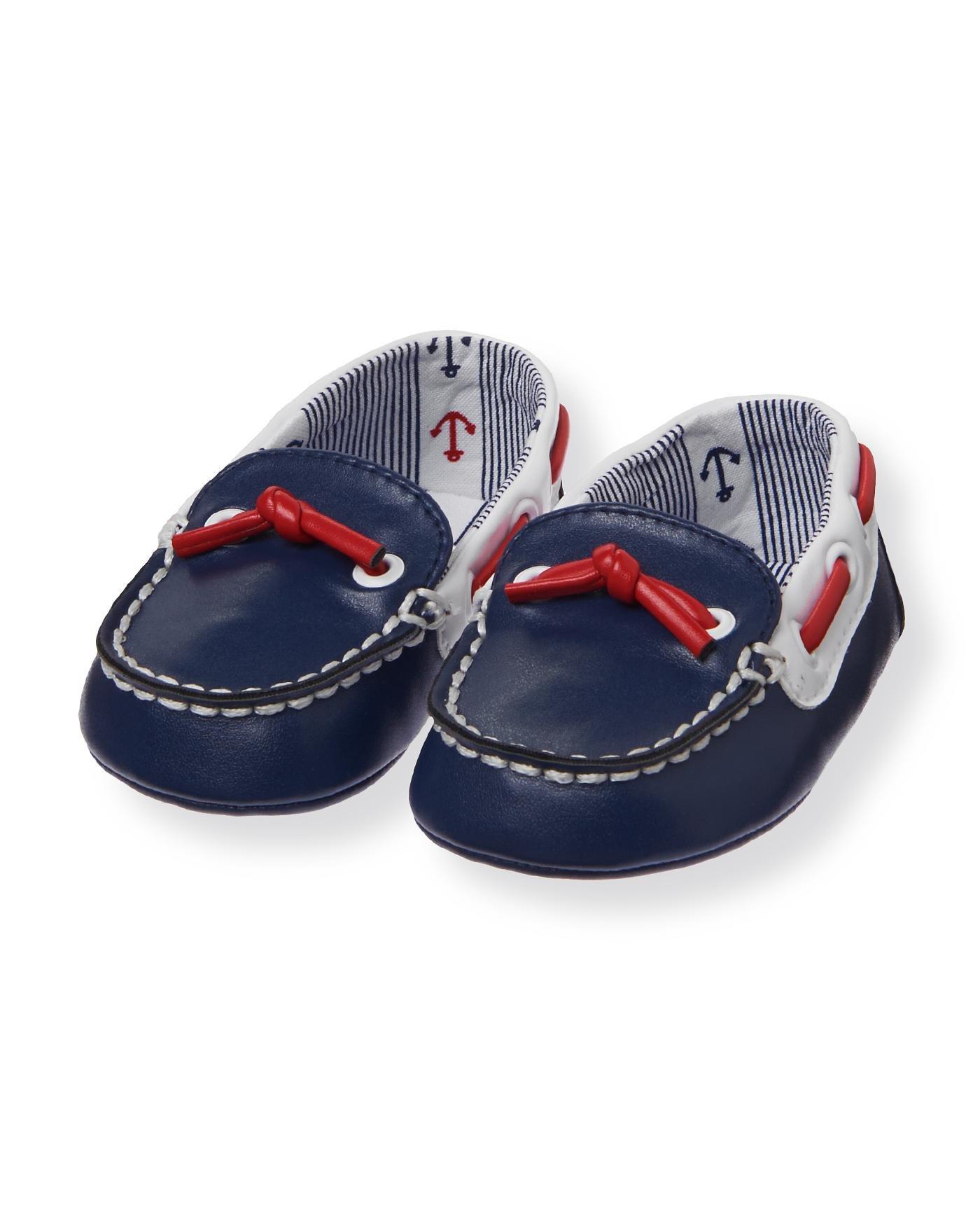 Baby Boy Nautical Navy Boat Crib Shoe at JanieandJack