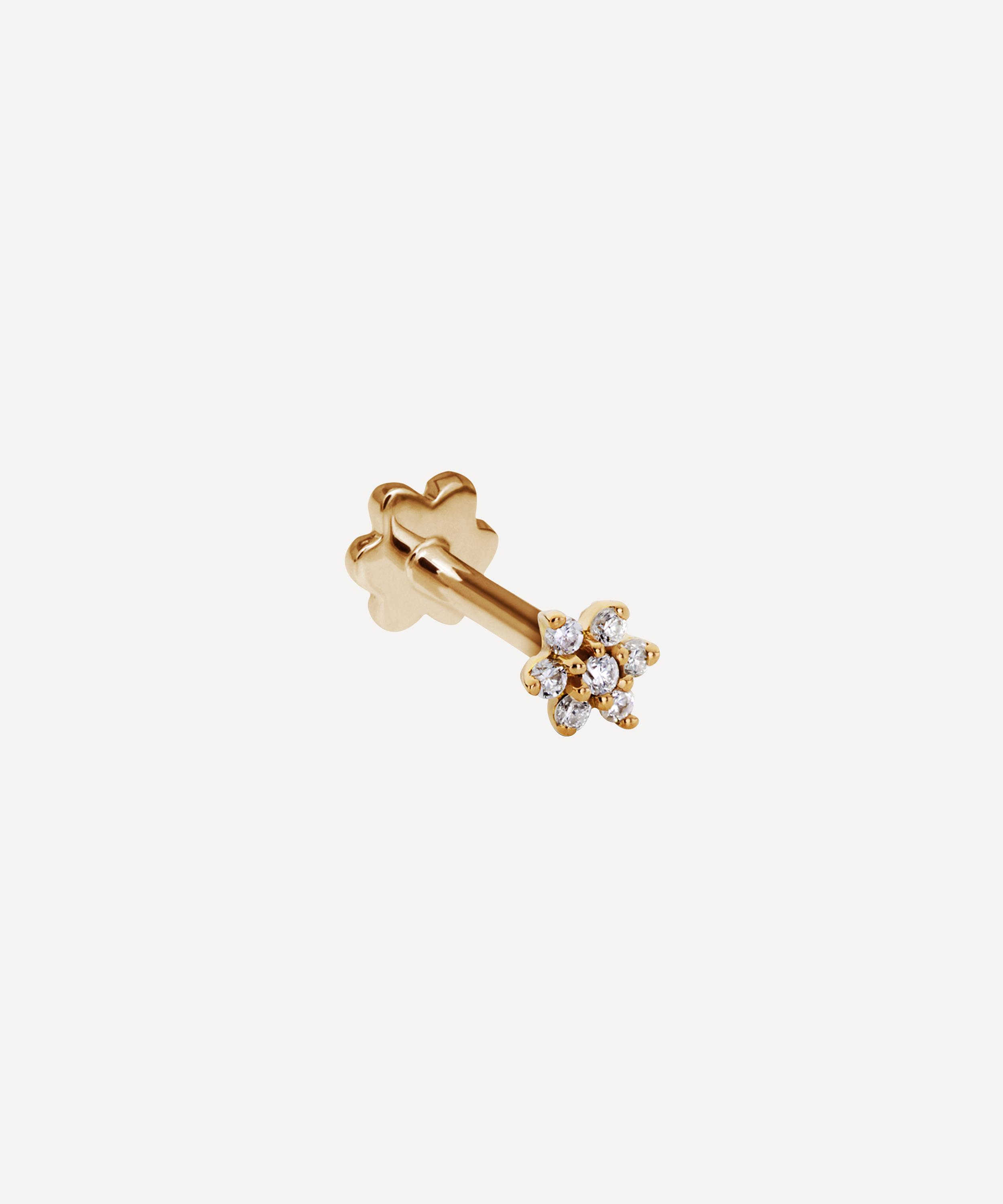 3mm Diamond Flower Threaded Stud Earring Liberty London
