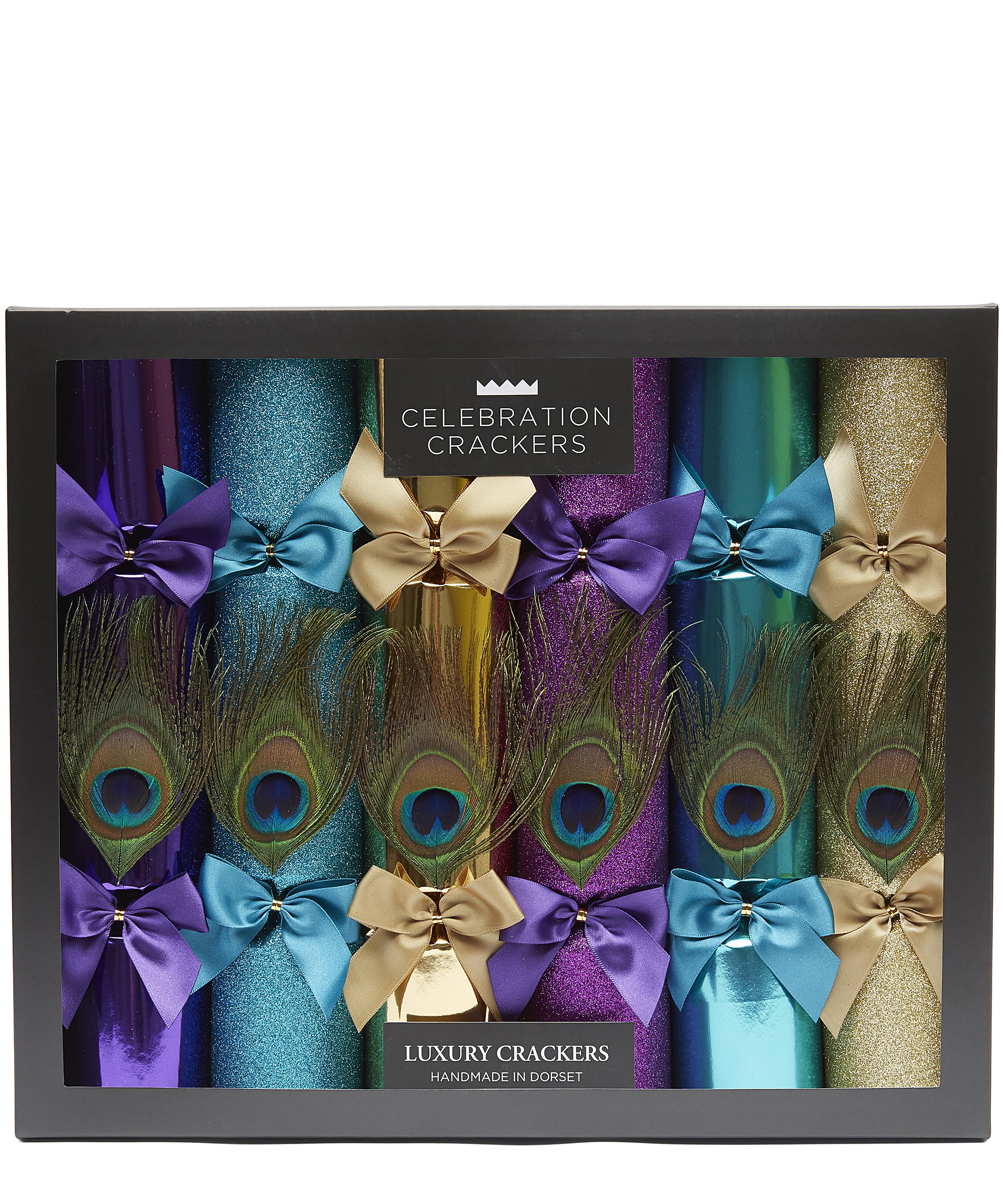 Peacock Feather Christmas Crackers Liberty London