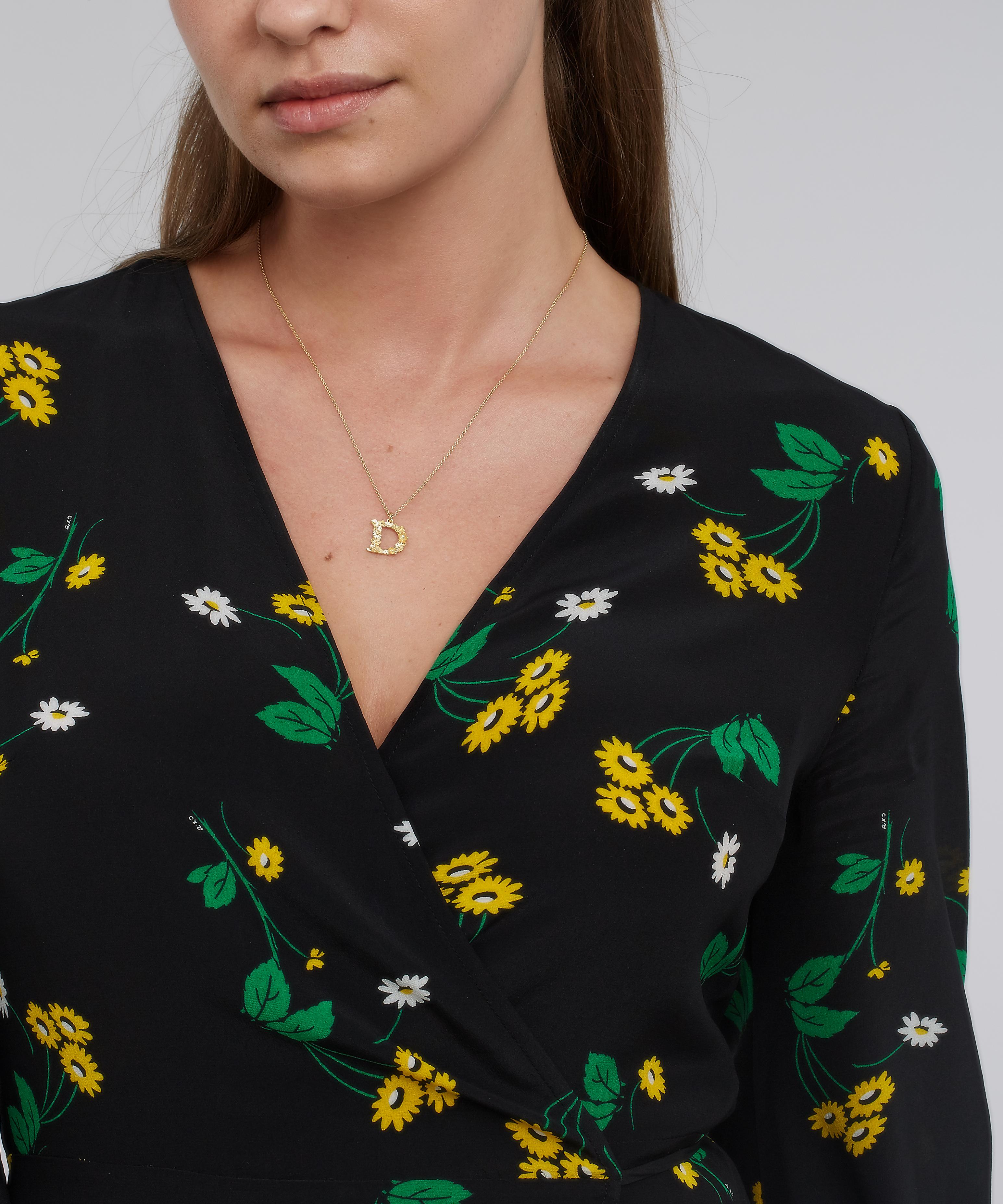 Alex Monroe Goldplated Floral Letter D Alphabet Necklace ModeSens