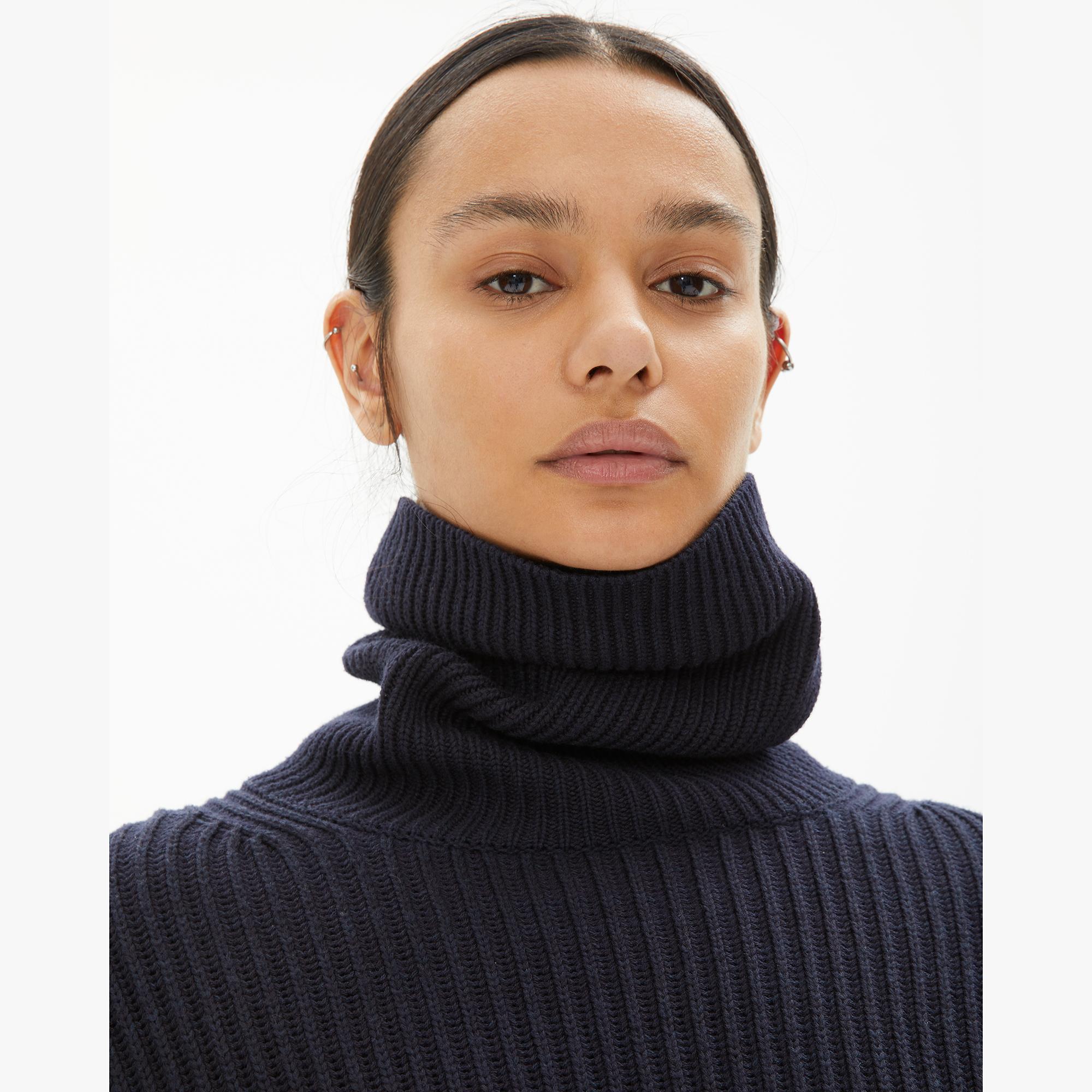 Helmut Lang Ecru Wool Cotton Turtle Neck