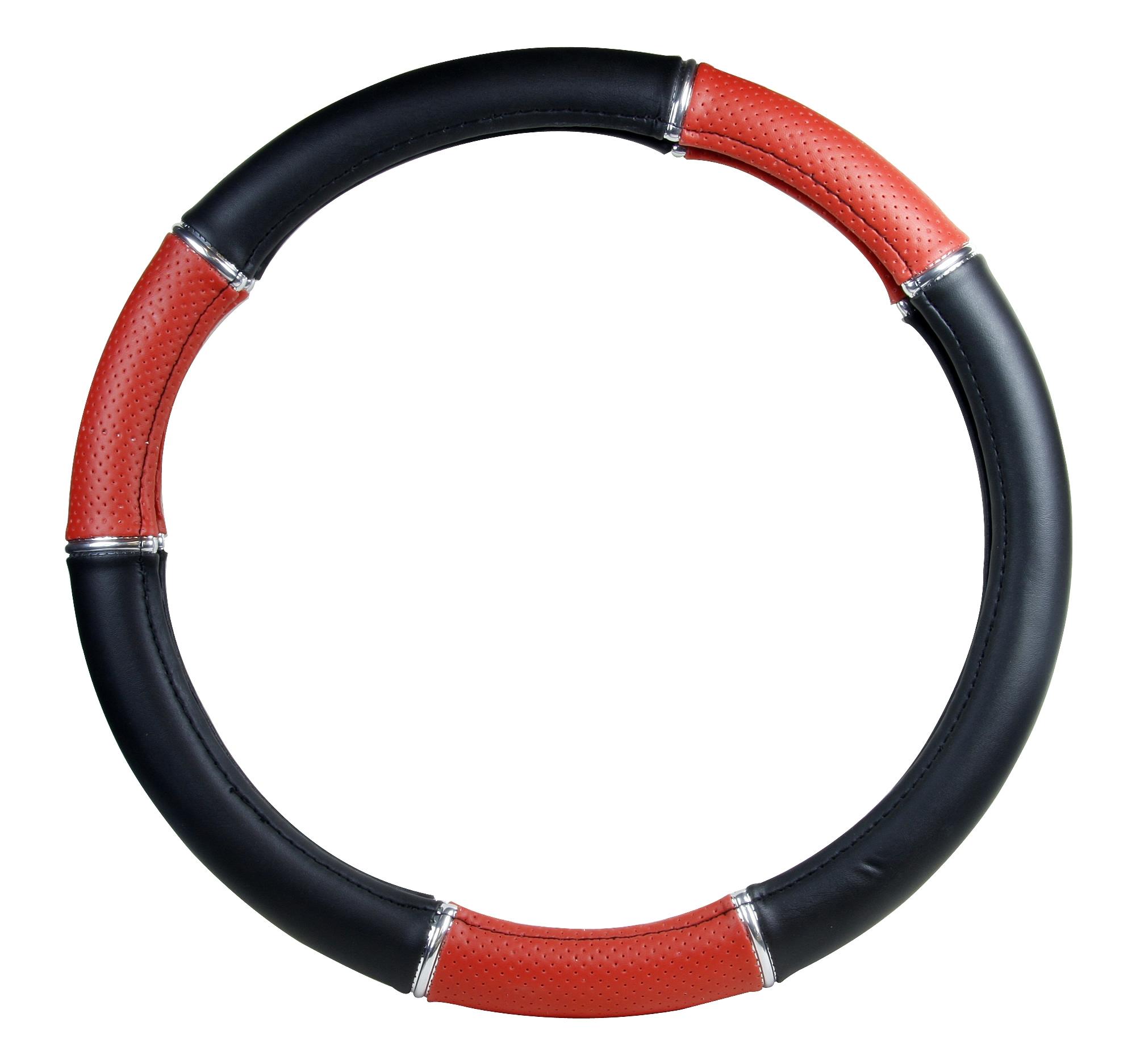 Halfords Halfords Steering Wheel Cover Black/Red