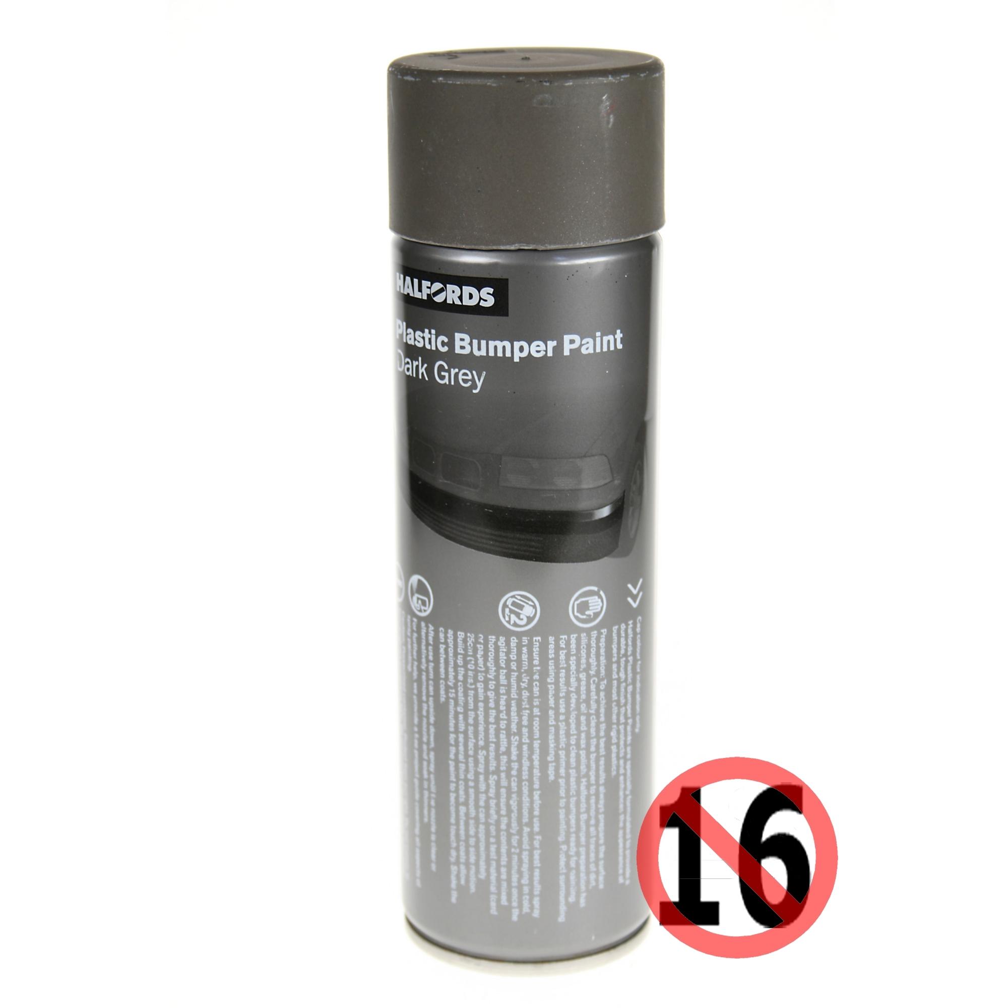 Halfords Halfords Plastic Bumper Paint Dark Grey 300ml