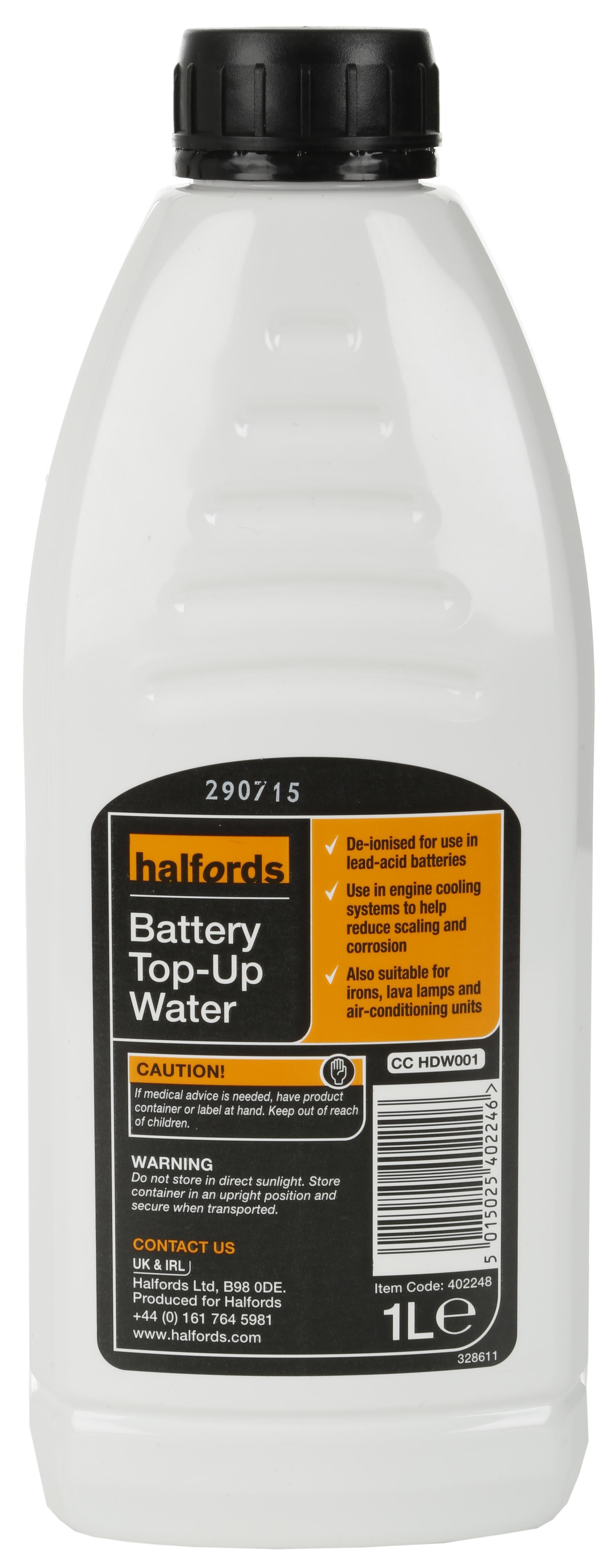 Halfords Halfords Battery TopUp Water 1L