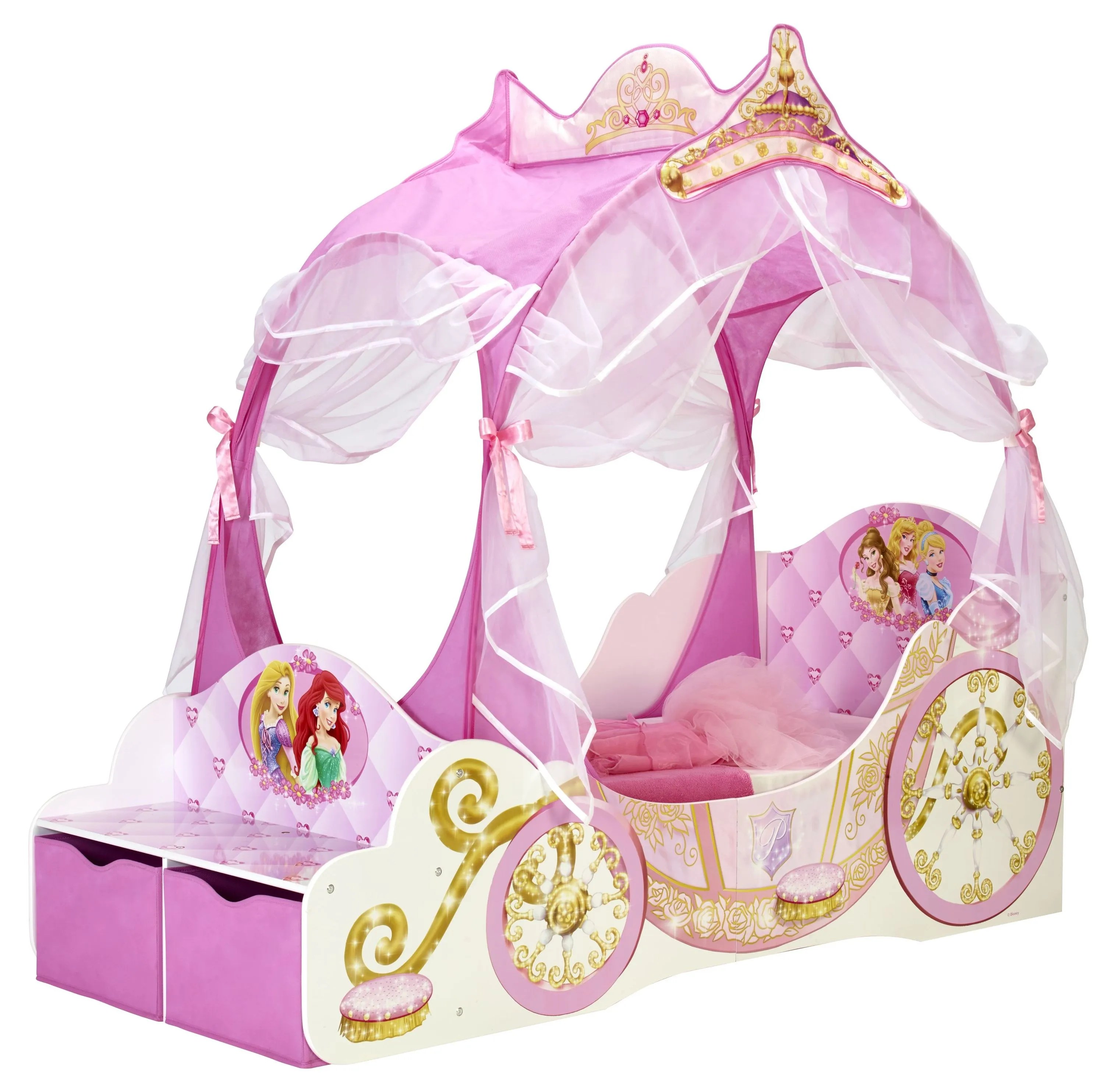 WORLDS APART DISNEY PRINCESSES Lit Enfant Fille Carosse en bois avec