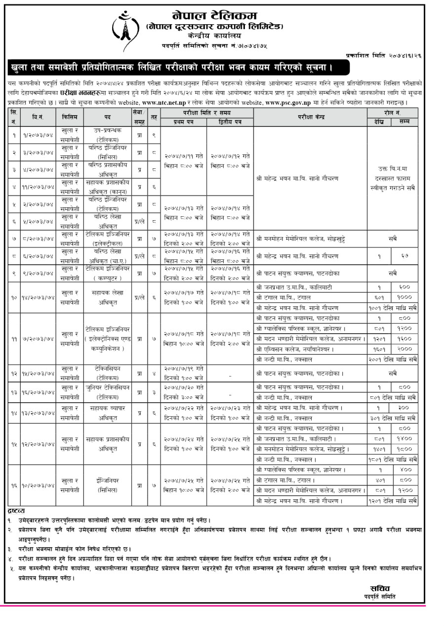 Nepal Telecom NTC Old Question Paper 2…