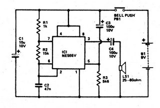 Doorbell Circuit Diagram Using 555