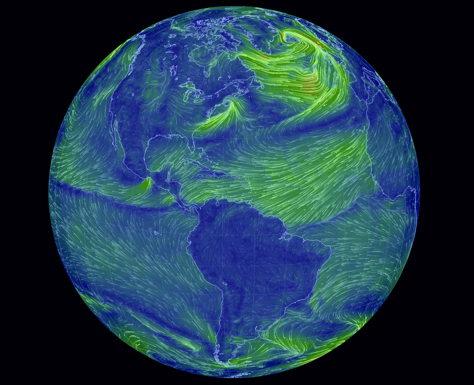 Earth:: a global map of wind, weather, and ocean conditions