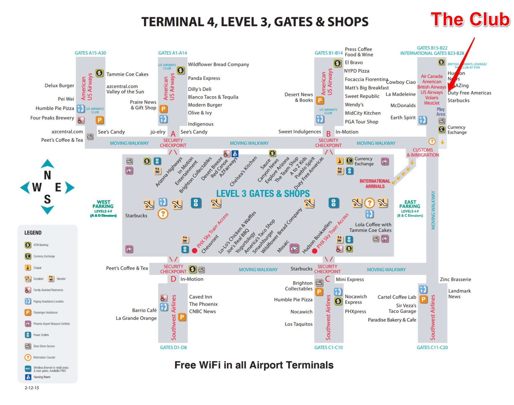 Detailed Road Map of Phoenix Sky Harbor International Airport
