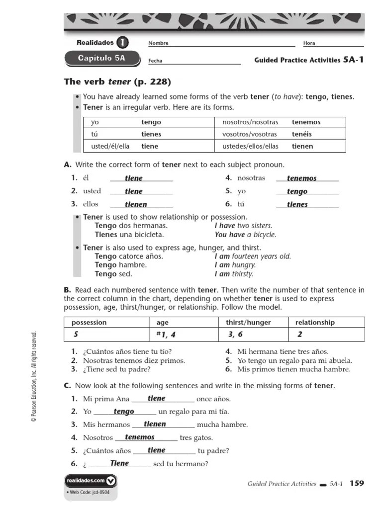 We all know that reading realidades 1 communication workbook answer key 5a is useful, because we could get too much info online through the resources. Realidades 5a Answer Key 2 Slader Realidades 1 4a Guided Packet Answers Is Available In Our Book Collection An Online Access To It Is Set As Public So You Can S Arcastic