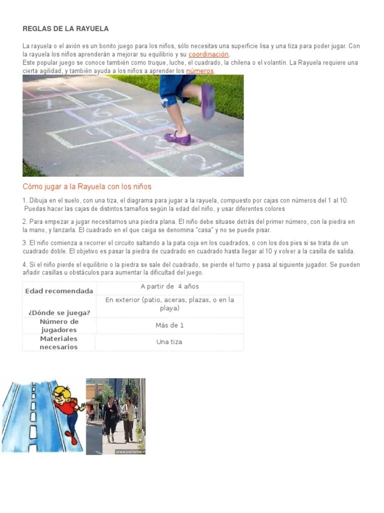 El juego de la rayuela también es llamado el truque, la naranja, la semana, tanga o «la charranca» entre otros, es un juego que sólo requiere una. Juegos Tradicionales La Rayuela Y Sus Reglas El Tradicional Juego Del Avioncito Rayuela Youtube El Juego De La Rayuela Tambien Conocido Como Truque Luche El Cuadrado La Chilena O El