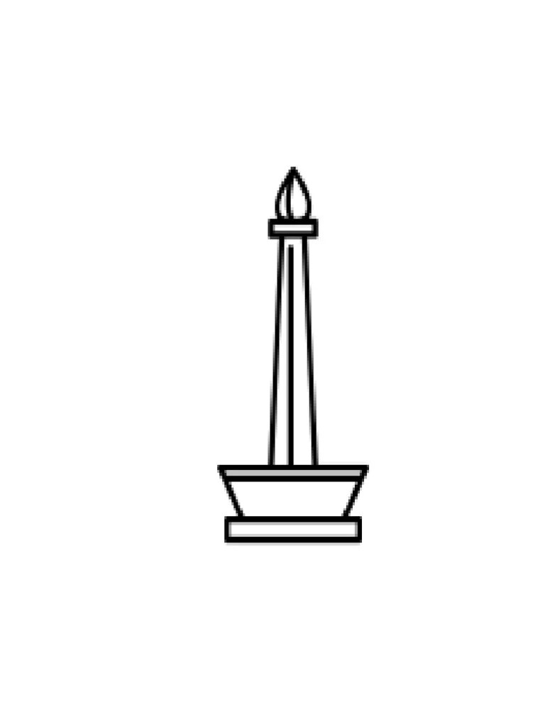 Mewarnai Monas - Contoh Gambar Tugu Monas Mewarnai Gambar Monas Kataucap