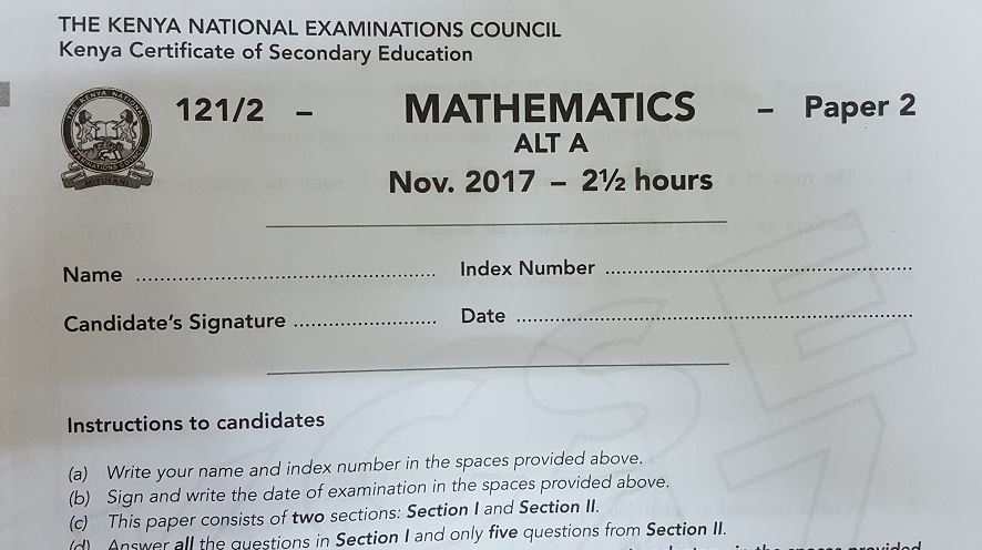 2017 KCSE Marking Scheme FREE KCSE PAST PAPERS