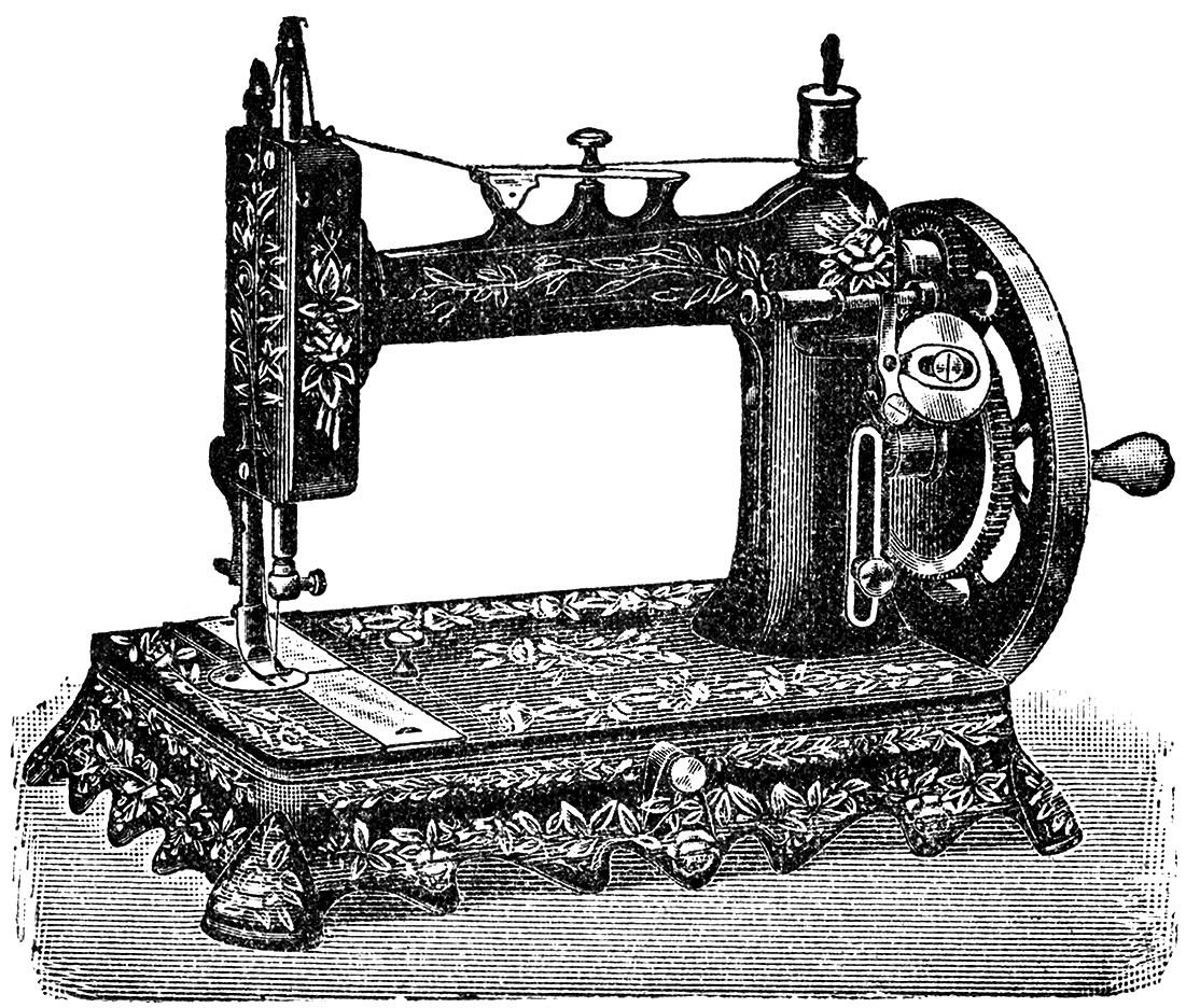 Vintage Sewing Machine Illustrations & Vectors