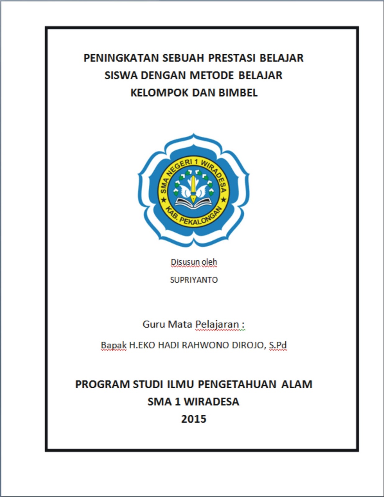 14 Contoh Cover Makalah Siswa Sma